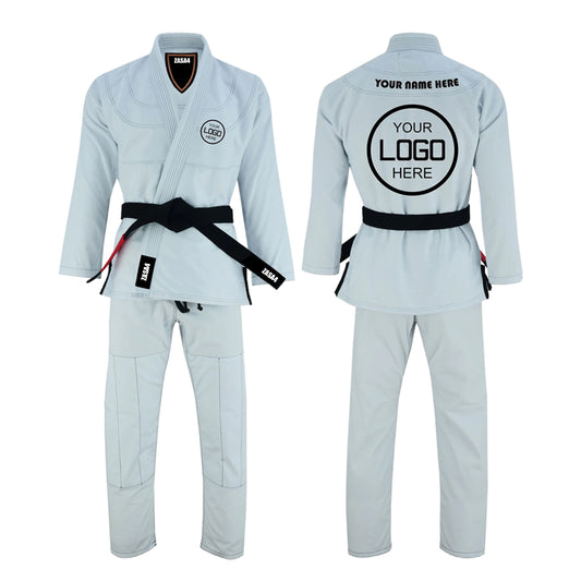 ZASA4 White - Custom Name and Logo Brazilian Jiu Jitsu BJJ Gi