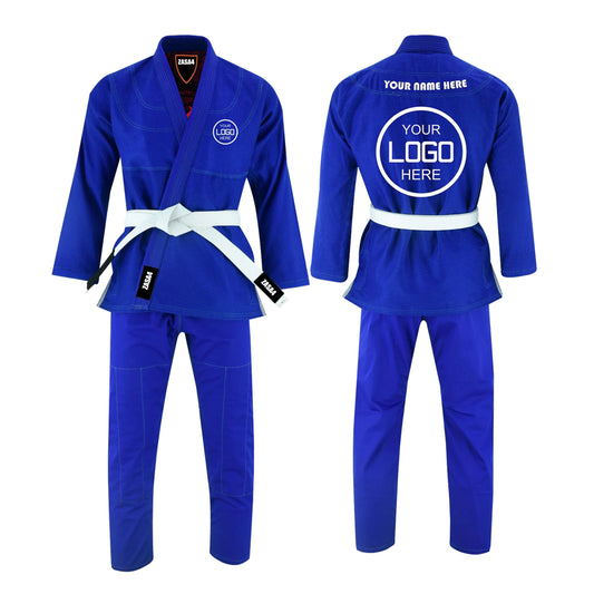 ZASA4 Blue - Custom Name and Logo Brazilian Jiu Jitsu BJJ Gi