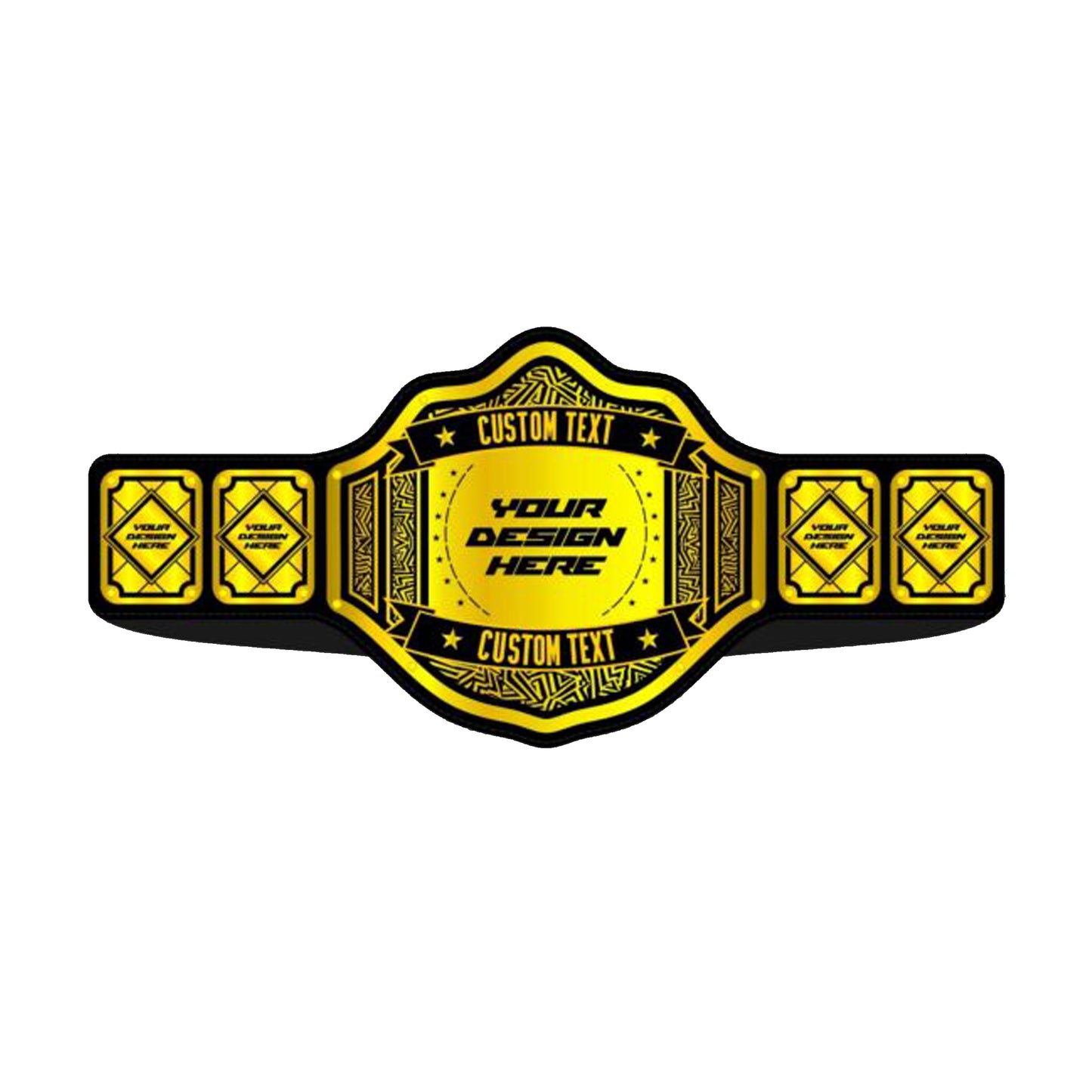 ZASA4 Custom Wrestling Belt Gold Plated 5 Plates