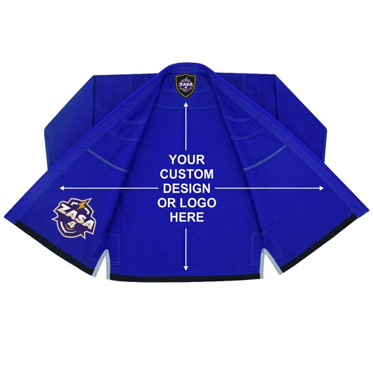ZASA4 Blue - Custom Name and Logo Brazilian Jiu Jitsu BJJ Gi