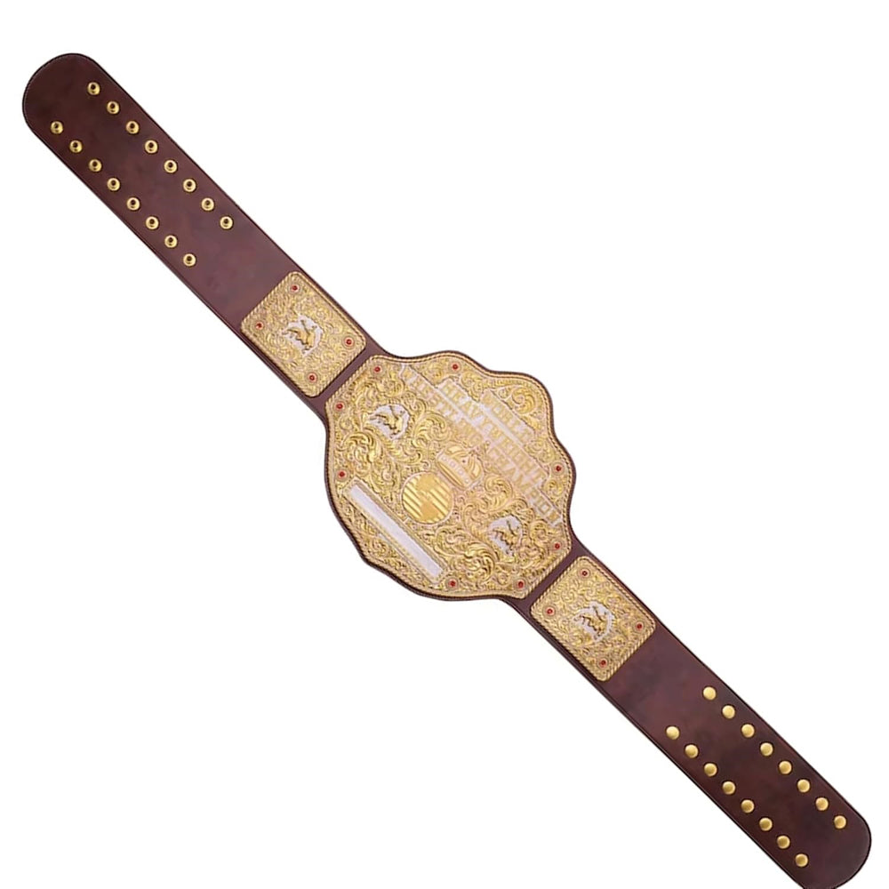 ZASA4 Fandu Belts Custom Big Gold Adult Replica Real Leather Dual Plate Wrestling Championship Belt Title Die Cast