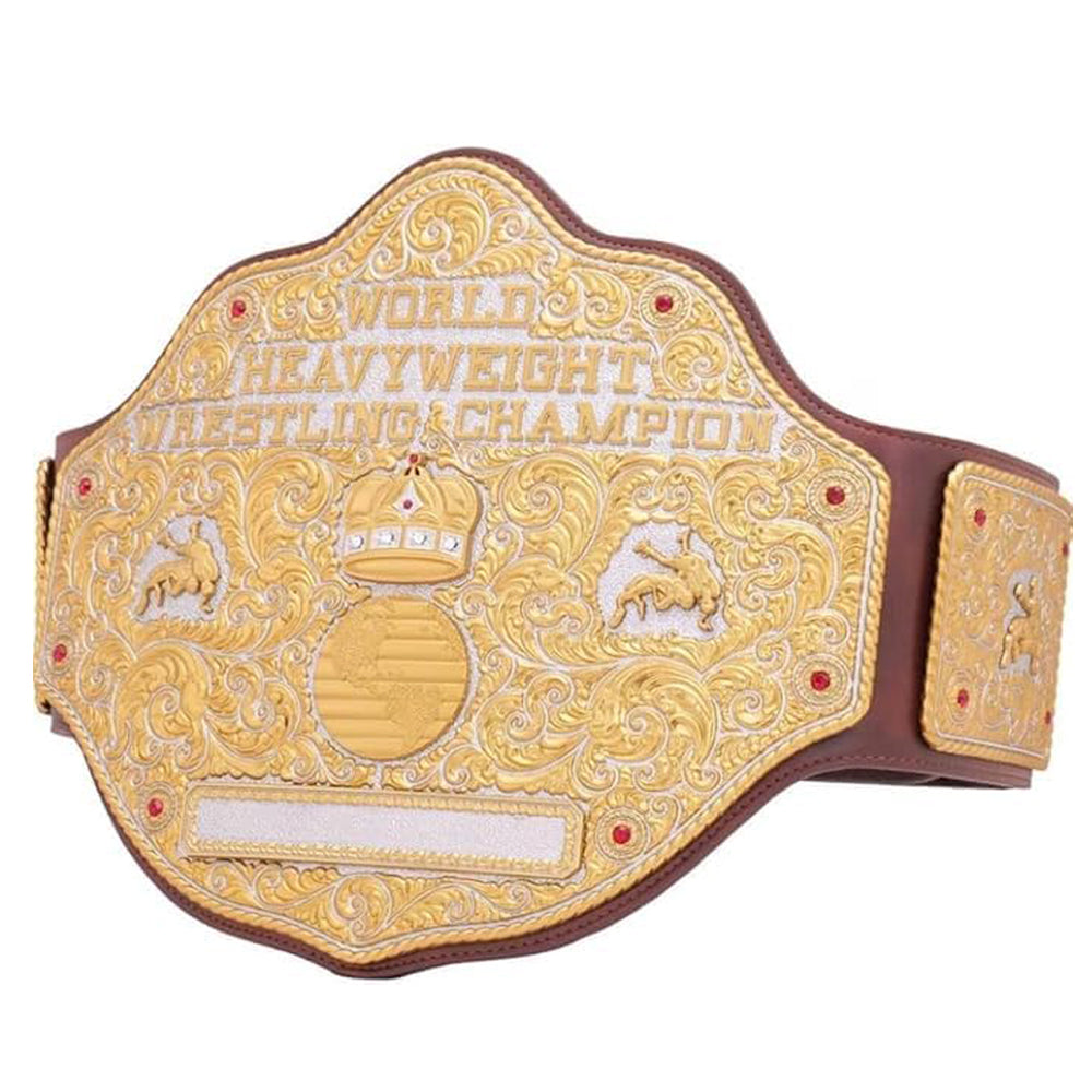 ZASA4 Fandu Belts Custom Big Gold Adult Replica Real Leather Dual Plate Wrestling Championship Belt Title Die Cast